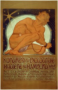 "Hamburg 1912 Biyolojik Hijyen Kongresi" / Fidus / Afiş, 1912