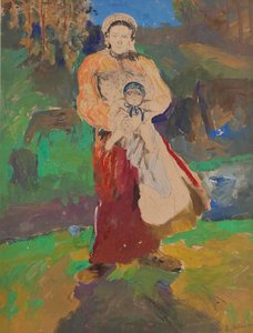 Peyzajda Anne ve Çocuk
