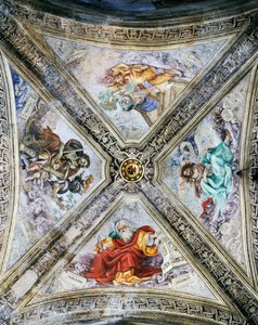 Kubbe, Strozzi Şapeli üzerinde Filippino Lippi (1457-1504) tarafından freskler. Santa Maria Novella Kilisesi, Floransa. İtalya