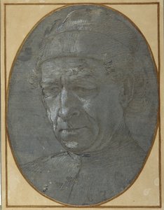 Şapka takan yaşlı bir adamın başı (mavimsi gri hazırlanmış kağıt üzerinde metal nokta) by Filippino Lippi