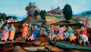 Musa Kayadan Su Çıkarıyor, c1500 by Filippino Lippi