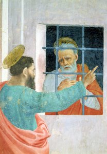 Aziz Peter, St. Paul tarafından Hapishanede Ziyaret Edildi, c.1480 63300 fresk detayı by Filippino Lippi