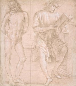 Elleri Arkasında Ayakta Duran ve Oturan Bir Genç Okuyan Rekto..., 145758-1504. by Filippino Lippi