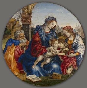 Vaftizci Yahya ve Aziz Margaret ile Kutsal Aile, c. 1495. by Filippino Lippi