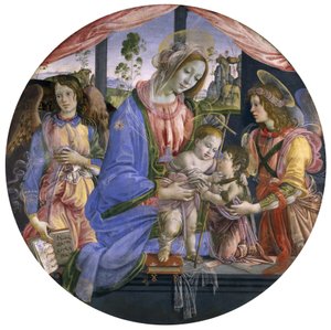 The Madonna and Child with the Infant St. John and Two Angels, 1480'lerin ortaları (panelde tempera)