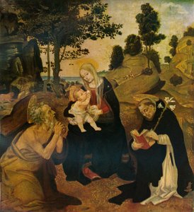 Aziz Jerome ve Dominic ile Bakire ve Çocuk, c1485, 1911 by Filippino Lippi