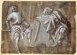 Oturan iki figür by Filippino Lippi