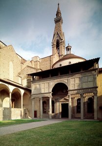 View of the chapel of the Pazzi by Filippo Brunelleschi (1377-1446)