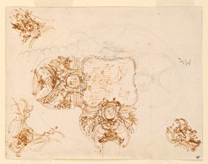 Salone di Stupinigi (Av Köşkü Ana Salonu) için Tavan Tasarımı by Filippo Juvarra
