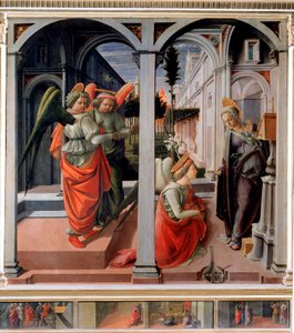 Filippo Lippi tarafından ahşap üzerine Müjde Detrempe (yaklaşık 1406-1469) 1440 yakl. Güneş. 175,25x183 cm Floransa, San Lorenzo Kilisesi, Şapel Martelli
