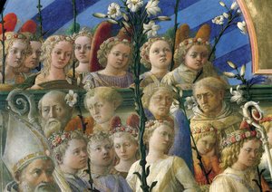Incoronazione Maringhi veya Virgin'in Taç Giymesi, Filippo Lippi (yaklaşık 1406-1469), ahşap üzerine tempera, 200x287 cm, Detay by Filippo Lippi