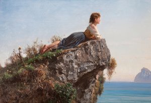 La fanciulla sulla roccia a Sorrento (Sorrento