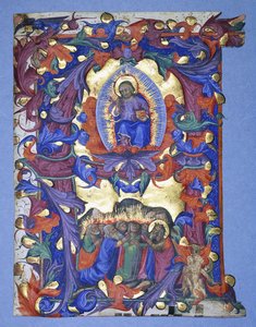 Yükseliş tasviri ile tarihlendirilmiş büyük bir "A", c.1450