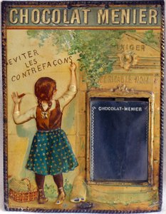 çikolata Menier reklam plaketi, c.1900 (emaye) by Firmin (after) Bouisset