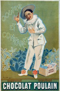 Firmin Etienne Bruisset (1859-1925) tarafından Chocolat Poulain “” Goutez et compararez ”” için afiş reklamı