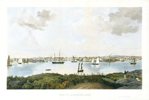Gloucester Görünümü, Mass., c. 1856 (krolitograf) by Fitz Henry (attr.to) Lane