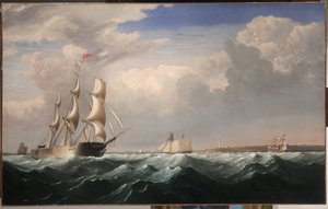 New England Sahili Açıklarında Yelkenli Gemiler, 1855 dolayları