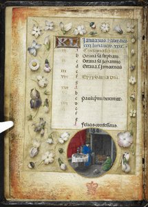 MS 38126 f.1v Ocak ayı için, bir 