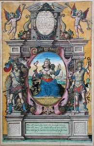 Anvers şehrinin alegorisi (renkli gravür) by Flemish School