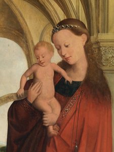 Petrus Wijts'li Madonna detayı (panel üzeri yağlı boya) by Flemish School
