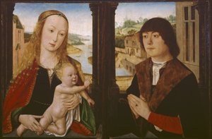 İki Parçalı - Bakire ve Çocuk ve Donör, c.1490-1500 by Flemish School