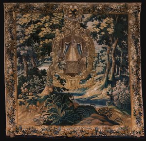 Flaman halısı. Siyah Madonna ile manzara. Oudenaarde Atölyesi. 1665. by Flemish School