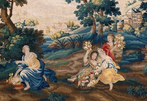 Flaman halısı. 17. yüzyılın sonu. Sint-Walburgakerk Oudenaarde (Dekenij van de Sint-Walburga) kilisesinin mülkü. by Flemish School