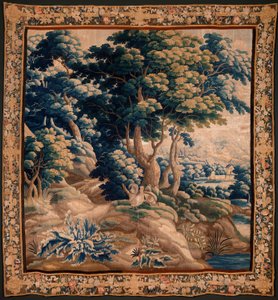 Flaman halısı. Verdure denir. Oudenaarde Atölyesi. 332x318cm. Env 00021. 17. yüzyıl. by Flemish School