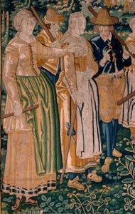 Flaman halısı. Kaz oyunu. Oudenaarde Atölyesi. 341x395cm. Env (83058)-7 / 0008. 17. yüzyıl. by Flemish School