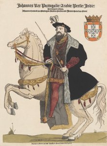 John III Portekiz 1502-1557, pub.16th Century renkli gravür. by Flemish School
