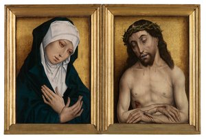 Mater Dolorose ve Man of Sorrows (panel üzerine yağlıboya) by Flemish School