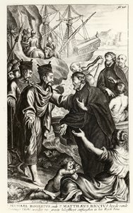 Michael Rogerius (1543-1607) ve Matthaeus Riccius (1552-1610), Çin kıyılarına varıyor, P. Cornelius Hazart