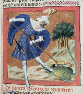 Jacobus de Voragine tarafından yazılan Altın Efsaneden Bayan Gen III f.81r Aziz George ve Ejderha (c.1228-98) by Flemish School