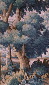 Bölge kilisesi (Aziz Walburga Kilisesi). Flaman goblen "Verdure". Oudenaarde. 17. yüzyılın sonu ve 18. yüzyılın başı. Sint-Walburgakerk Oudenaarde kilisesinin mülkü. by Flemish School