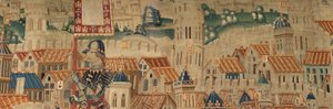 Parish duvar halıları müzesi (Pastrana Goblenleri Parish Müzesi). Flaman halısı. Tanger