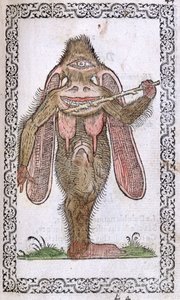 Tepegöz, Jean Sluperji, Antwerp, 1572 (renkli gravür) tarafından hazırlanan Neredeyse Tüm Milletlerin ve Çağdaş Milletlerin Alışkanlıkları ve Portreleri