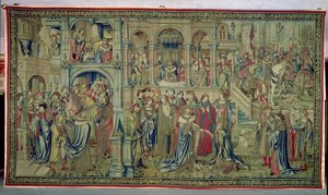 Çocuğun ve Kralın Ölümü zafer vaat ediliyor, David ve Bathsheba Goblen, c.1510-15 by Flemish School