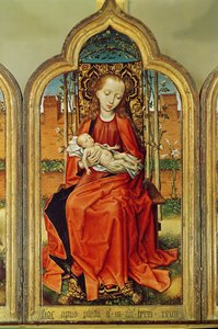 Üçlü Jean de Witte, orta pano: Bakire ve Çocuk, 1473 (meşe pano üzerine yağlı boya) by Flemish School