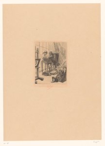 Oude adam leest içinde een studeerkamer Modern Sanat Grimoire
