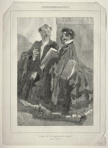 Krinolinografiler (1857 için önerilen sulh yargıcı kostümü) by Félicien Rops
