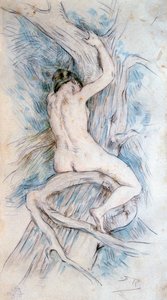 "Hamadryade", c1850-1898. by Félicien Rops
