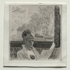 Genç kadın. by Félicien Rops