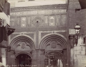 Kahire. El-Arhar Camii, kapı detayları, 1870