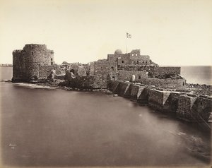 Denizde bir kale manzarası by Félix Bonfils