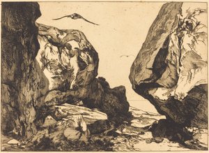 Kayalardaki Gorge by Félix Bracquemond after Jules Laurens
