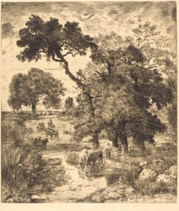 Akşam by Félix Bracquemond after Théodore Rousseau