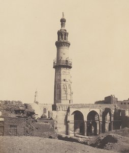 Djirdjeh, Nil Kenarındaki Harabelerdeki Cami, 1851-52, 1853-54 basılmış. by Félix Teynard