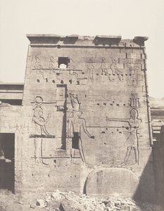 Fileh Philæ Adası, İkinci Pilon - Pladan Görülen Doğu Kısmı..., 1851-52, 1853-54 basılmış. by Félix Teynard