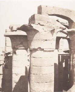 Karnak Thebes, Saray - Hipostil Salonu - Merkez Sütunlu - Bölüm..., 1851-52, 1853-54 basılmış. by Félix Teynard
