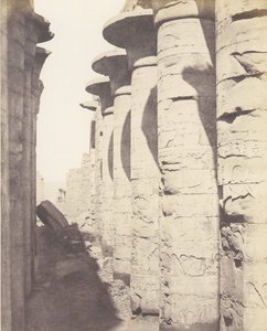 Karnak Thebes, Saray - Hipostil Salonu - Merkez Sütunlu Görülen ..., 1851-52, 1853-54 basılmış. by Félix Teynard